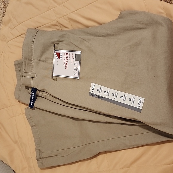 Izod Flat Front Stetch Chinos 16 Husky - Picture 3 of 4